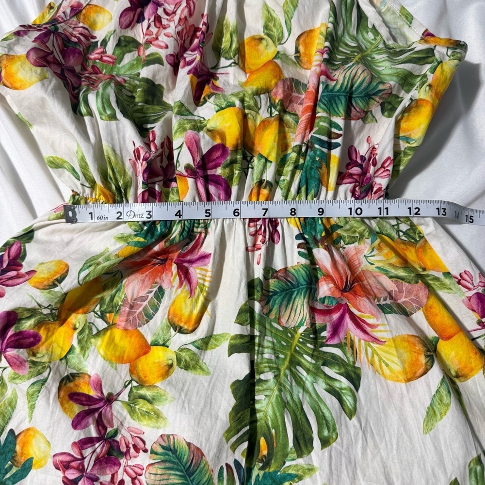 NWT Bellambia Cotton Maxi Summer Dress Size Large Tropical Floral Tiered Italy - Picture 11 of 11